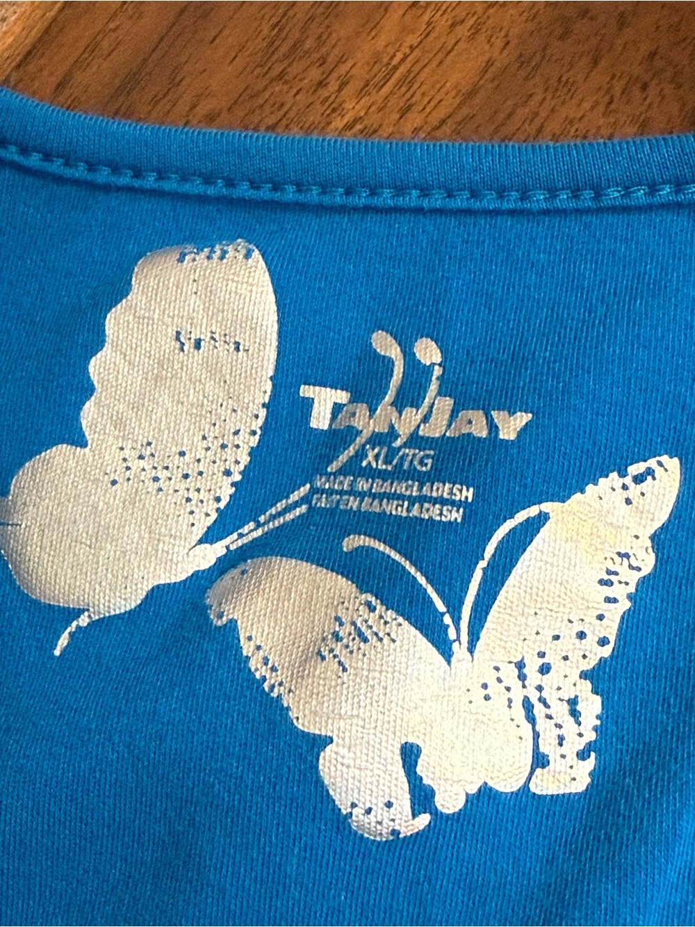 TanJay Blue Embellished Ring Neck Stretch Top XL Casual Career Blouse - Picture 8 of 10
